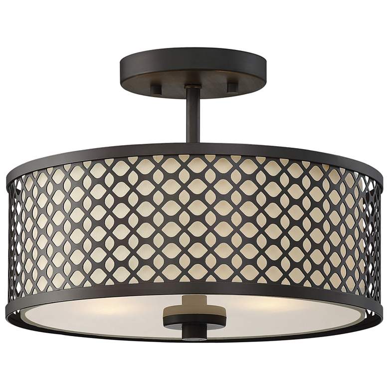 Image 1 Savoy House Meridian 13"W Oil-Rubbed Bronze Ceiling Light
