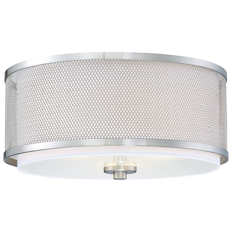 Image 1 Savoy House Meridian 14.75 inch Wide Brushed Nickel 3-Light Ceiling Light