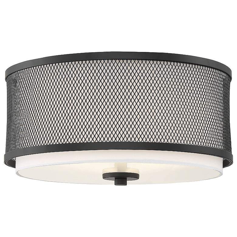 Image 1 Savoy House Meridian 14.75" Wide Matte Black 3-Light Ceiling Light