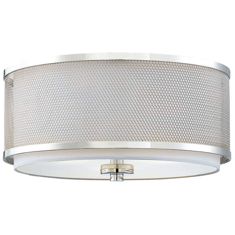 Image 1 Savoy House Meridian 14.75 inch Wide Polished Nickel 3-Light Ceiling Light