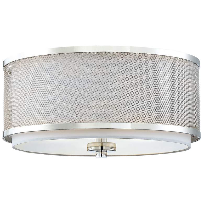Image 1 Savoy House Meridian 14.75" Wide Polished Nickel 3-Light Ceiling Light