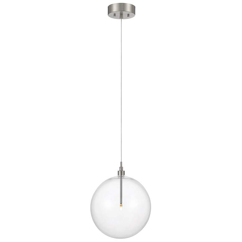 Image 1 Savoy House Meridian 14" Wide Brushed Nickel 1-Light Pendant