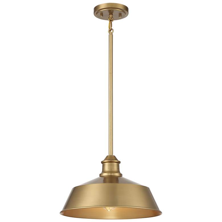 Image 1 Savoy House Meridian 14 inch Wide Natural Brass 1-Light Pendant