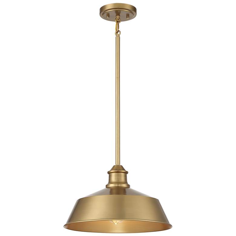 Image 1 Savoy House Meridian 14" Wide Natural Brass 1-Light Pendant