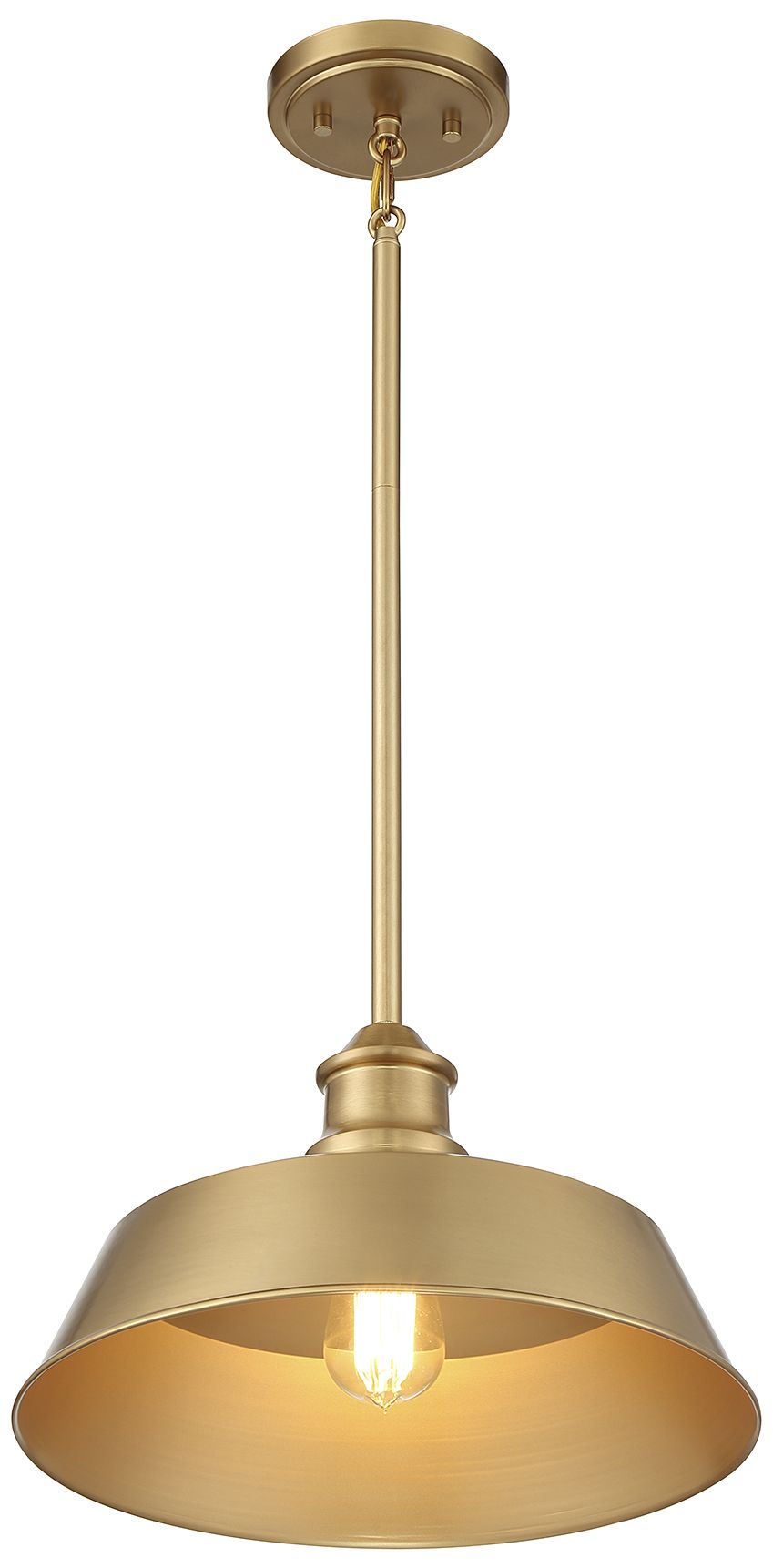 Image 4 Savoy House Meridian 14" Wide Natural Brass 1-Light Pendant more views