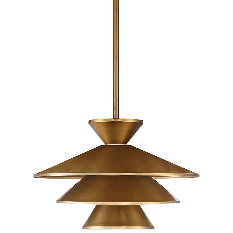 Image 2 Savoy House Meridian 14" Wide Natural Brass Pendant Light