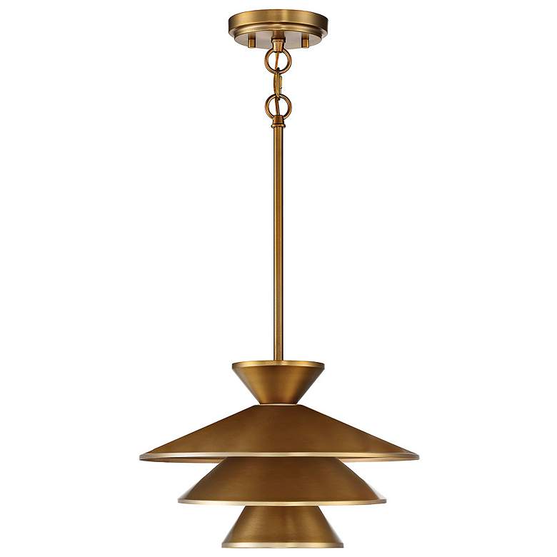 Image 4 Savoy House Meridian 14" Wide Natural Brass Pendant Light more views