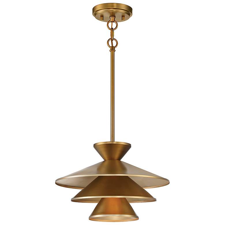 Image 5 Savoy House Meridian 14" Wide Natural Brass Pendant Light more views