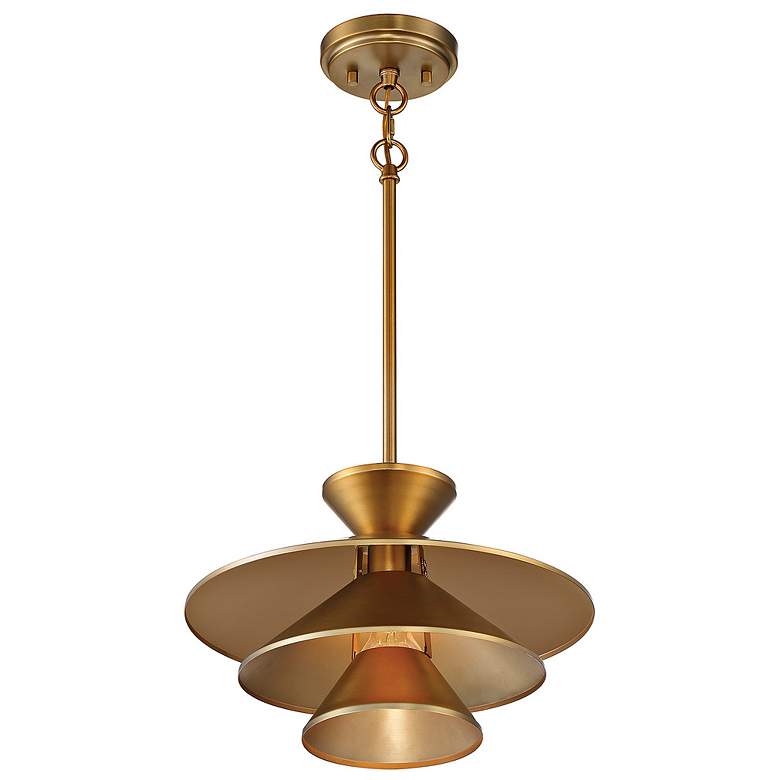 Image 6 Savoy House Meridian 14" Wide Natural Brass Pendant Light more views