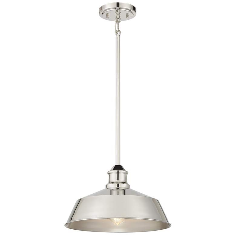 Image 1 Savoy House Meridian 14" Wide Polished Nickel 1-Light Pendant