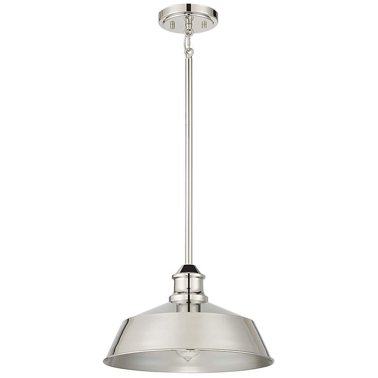 Image 2 Savoy House Meridian 14" Wide Polished Nickel 1-Light Pendant more views