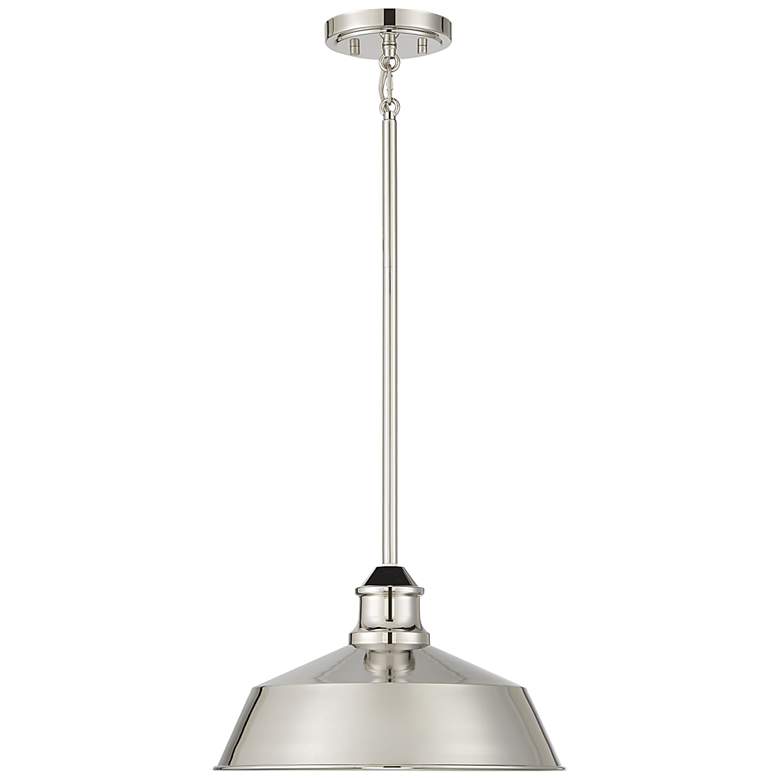 Image 3 Savoy House Meridian 14" Wide Polished Nickel 1-Light Pendant more views