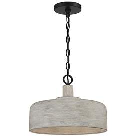 Image1 of Savoy House Meridian 14" Wide Weathered Gray with Black 1-Light Pendan