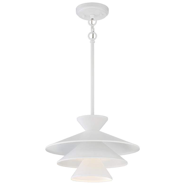 Image 3 Savoy House Meridian 14" Wide White 1-Light Pendant more views