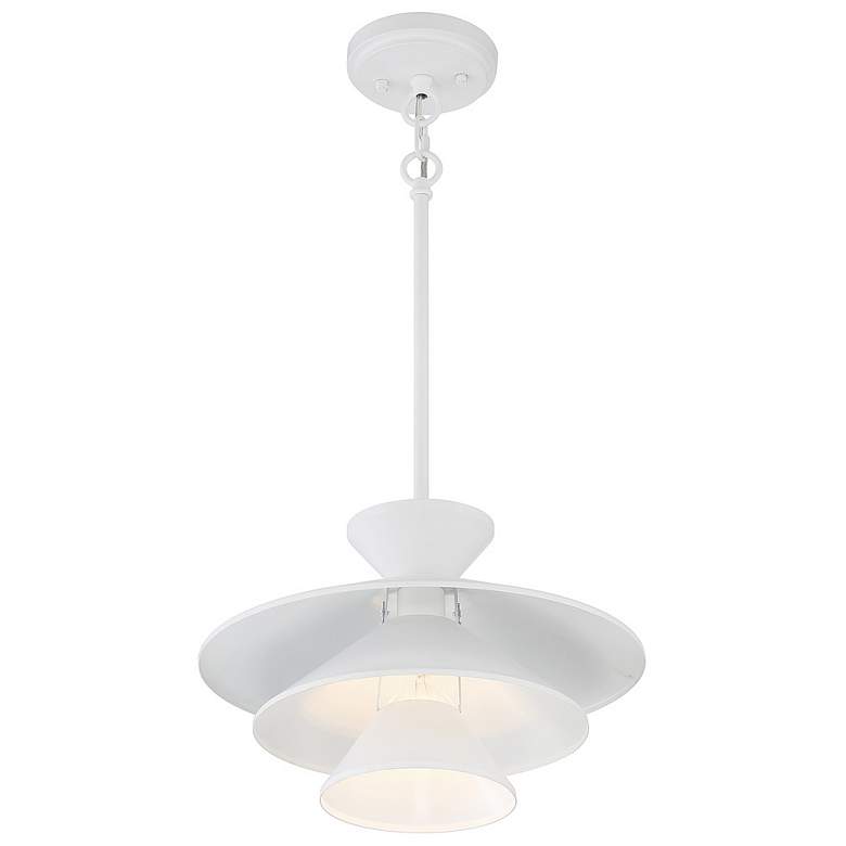 Image 4 Savoy House Meridian 14" Wide White 1-Light Pendant more views
