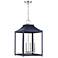Savoy House Meridian 15.25" Wide Navy Blue with Polished Nickel Pendan