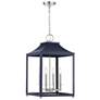 Savoy House Meridian 15.25" Wide Navy Blue with Polished Nickel Pendan