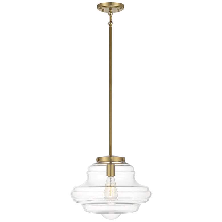 Image 1 Savoy House Meridian 15 inch Wide Natural Brass 1-Light Pendant