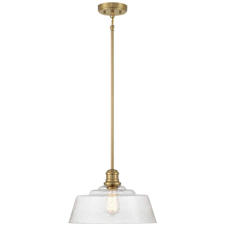 Image 1 Savoy House Meridian 15" Wide Natural Brass 1-Light Pendant