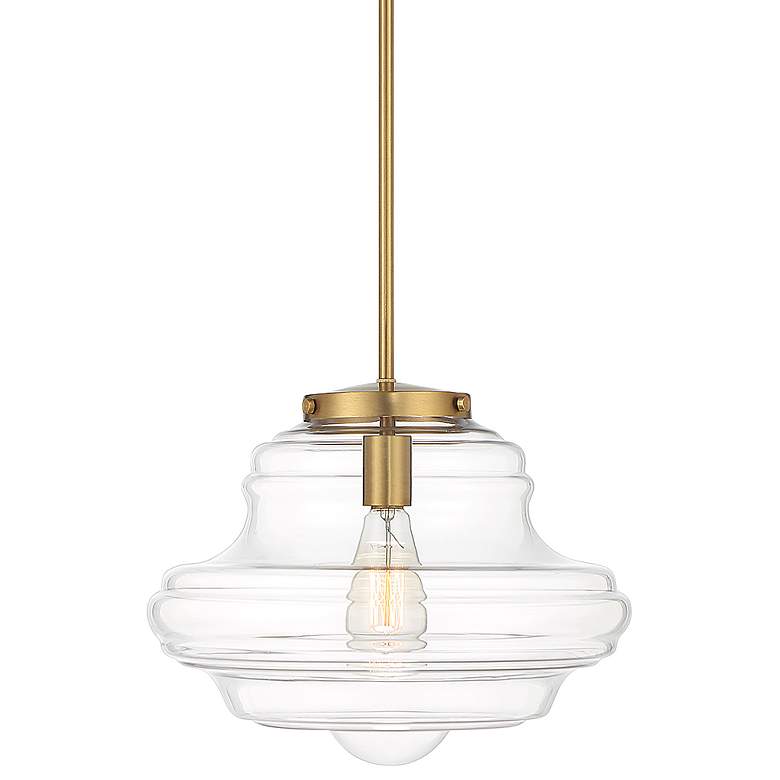 Image 1 Savoy House Meridian 15" Wide Natural Brass Pendant Light