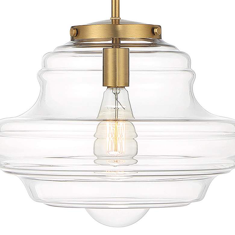 Image 2 Savoy House Meridian 15" Wide Natural Brass Pendant Light more views