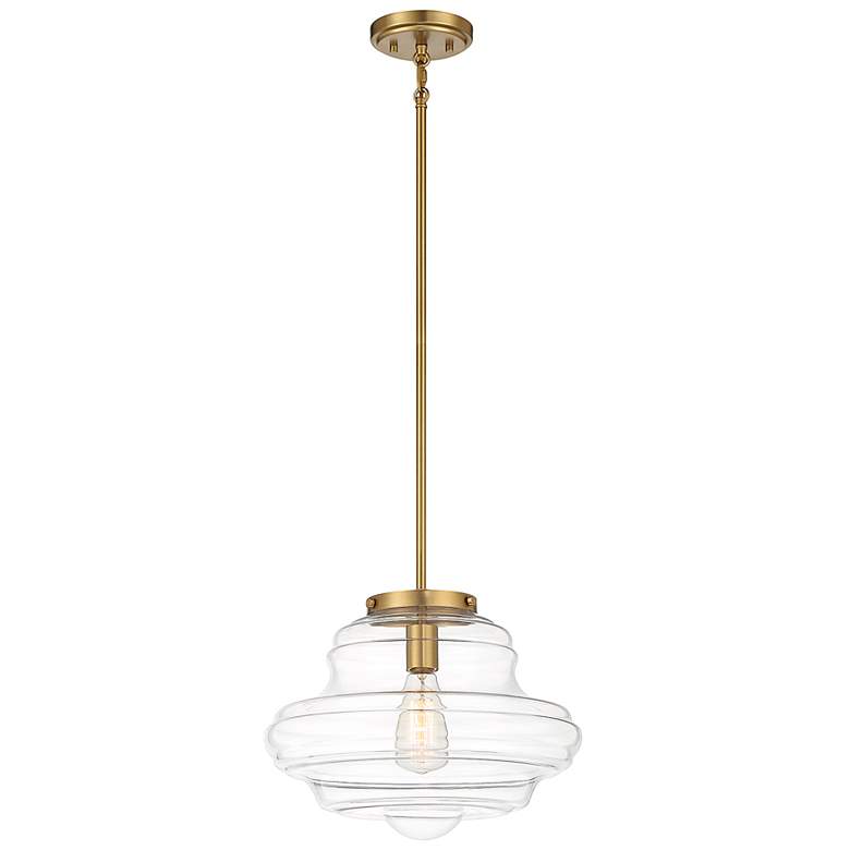 Image 4 Savoy House Meridian 15" Wide Natural Brass Pendant Light more views