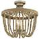 Savoy House Meridian 15" Wide Natural Wood with Rope 3-Light Ceiling L