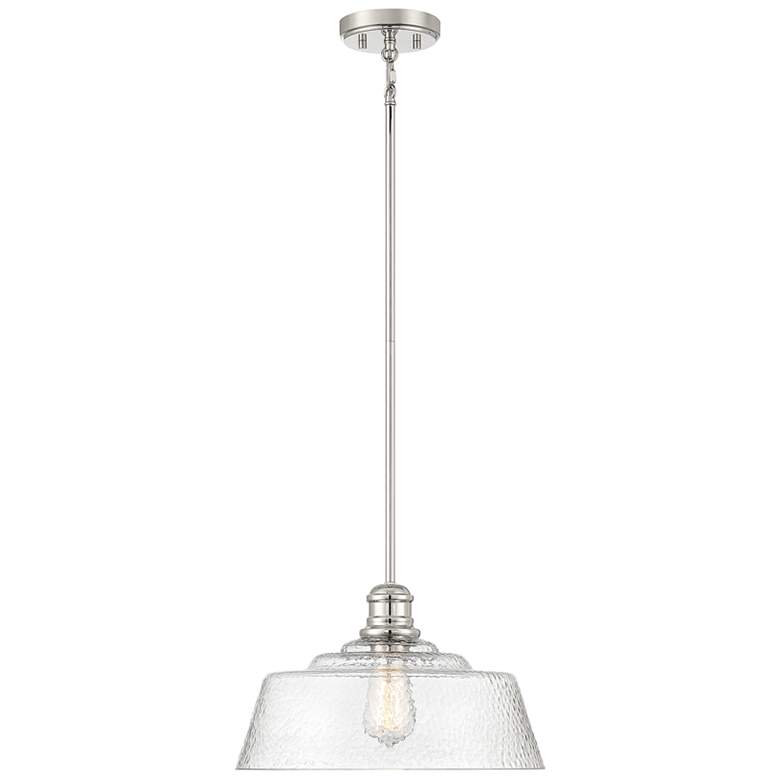Image 1 Savoy House Meridian 15" Wide Polished Nickel 1-Light Pendant