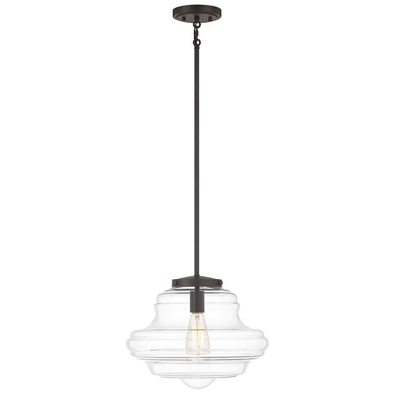 Image 1 Savoy House Meridian 15"W Oil-Rubbed Bronze Pendant Light