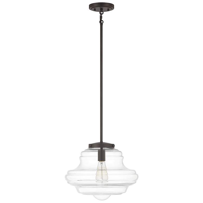 Image 2 Savoy House Meridian 15"W Oil-Rubbed Bronze Pendant Light more views