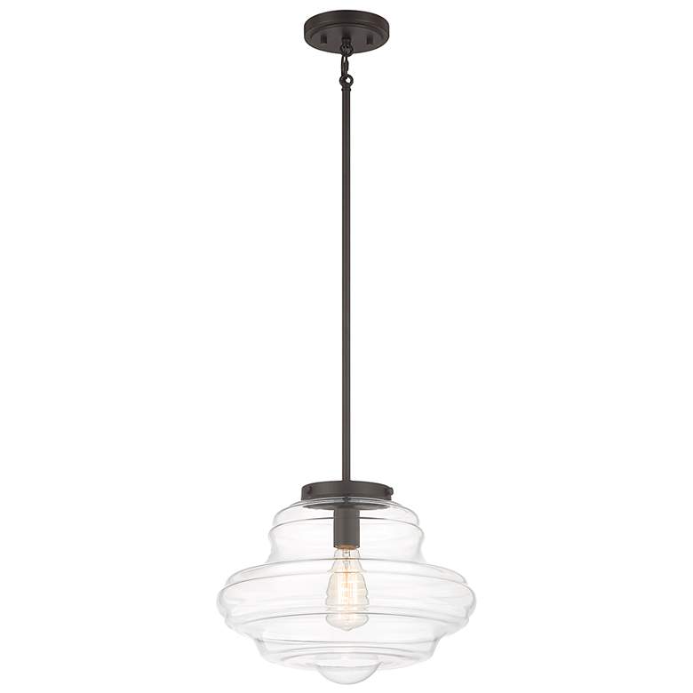 Image 3 Savoy House Meridian 15"W Oil-Rubbed Bronze Pendant Light more views