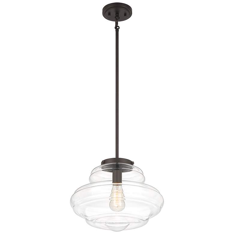 Image 4 Savoy House Meridian 15"W Oil-Rubbed Bronze Pendant Light more views