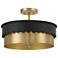 Savoy House Meridian 16" Matte Black & Natural Brass 3-Light Ceili