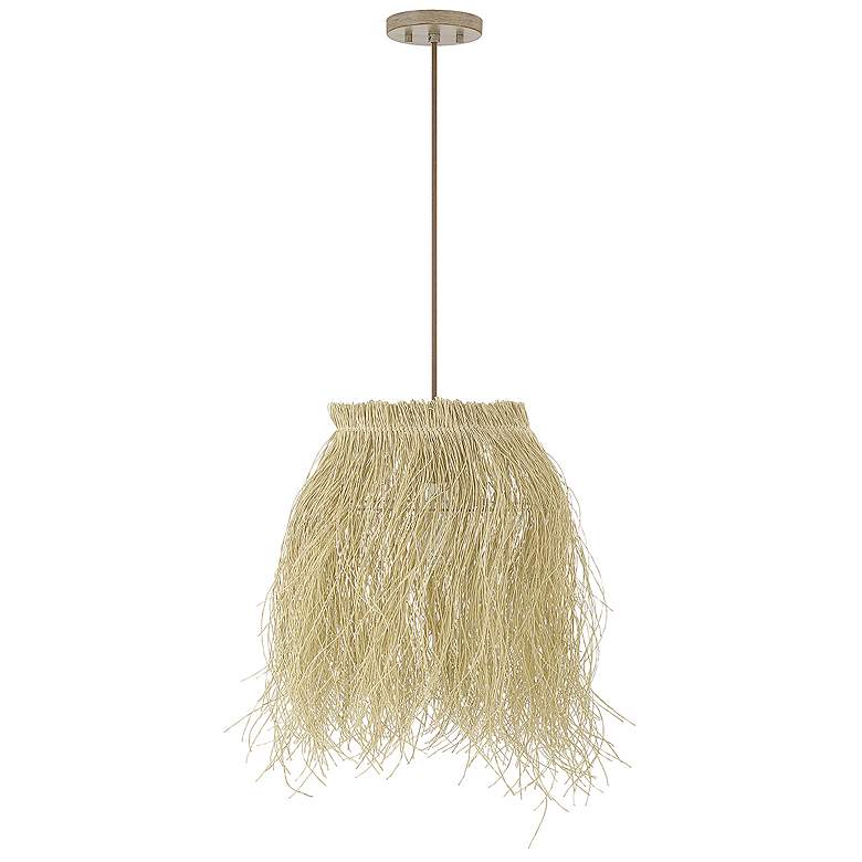 Image 1 Savoy House Meridian 16" Wide Matte White & Natural Rattan 1-Light
