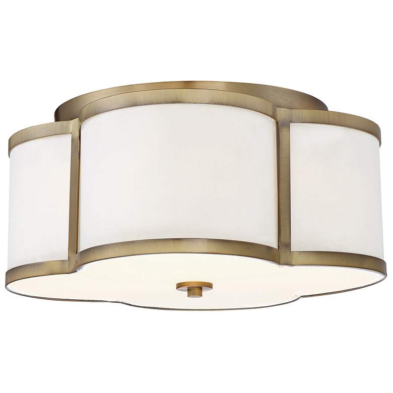 Image 1 Savoy House Meridian 16" Wide Natural Brass Ceiling Light