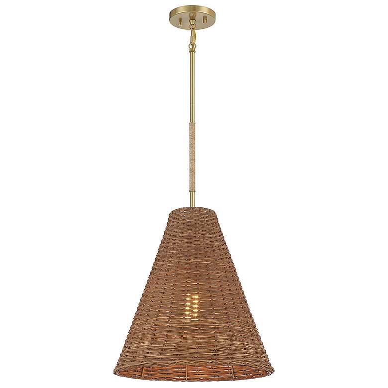 Image 1 Savoy House Meridian 16" Wide Natural Brass Pendant Light