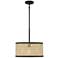 Savoy House Meridian 16" Wide Natural Cane with Matte Black 1-Light Pe