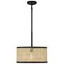 Savoy House Meridian 16" Wide Natural Cane with Matte Black 1-Light Pe