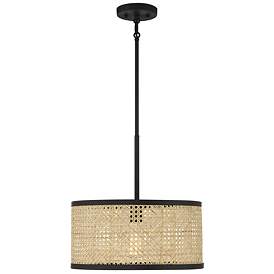 Image1 of Savoy House Meridian 16" Wide Natural Cane with Matte Black 1-Light Pe