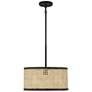 Thumbnail2 of Savoy House Meridian 16" Wide Natural Cane with Matte Black 1-Light Pe more views
