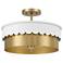 Savoy House Meridian 16" Wide White and Natural Brass 3-Light Ceiling 
