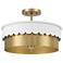 Savoy House Meridian 16" Wide White and Natural Brass 3-Light Ceiling