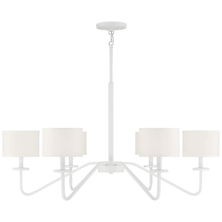 Image 1 Savoy House Meridian 42"W Bisque White 6-Light Chandelier