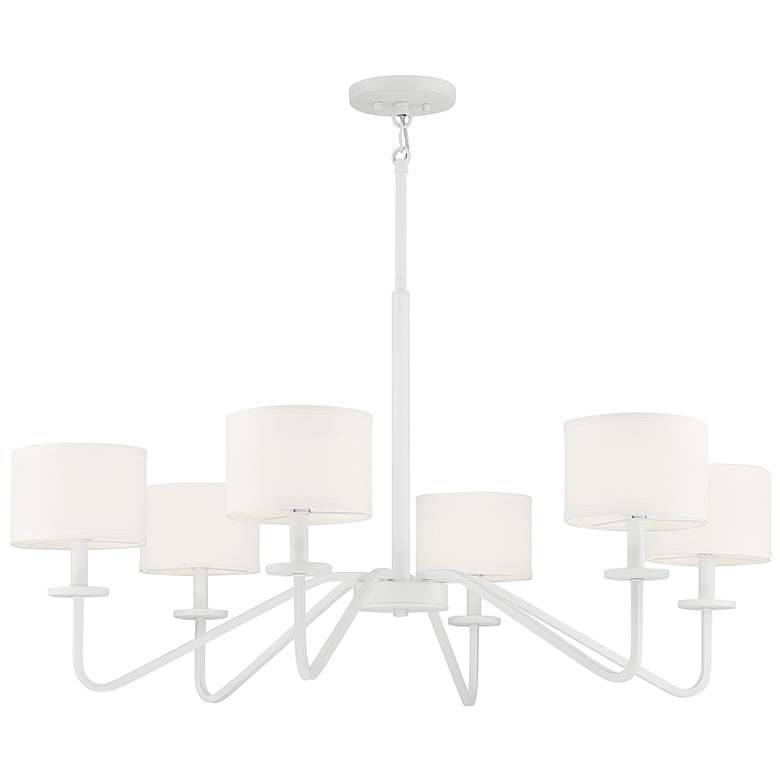 Image 3 Savoy House Meridian 42"W Bisque White 6-Light Chandelier more views