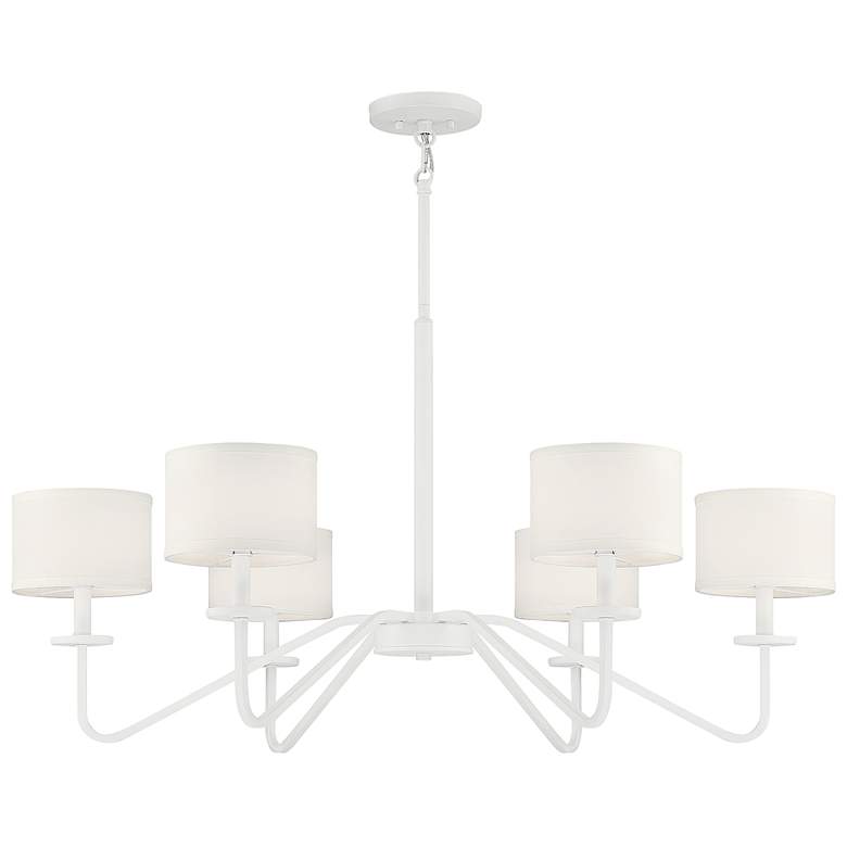 Image 4 Savoy House Meridian 42"W Bisque White 6-Light Chandelier more views