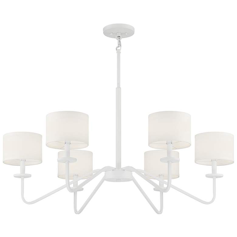 Image 5 Savoy House Meridian 42"W Bisque White 6-Light Chandelier more views