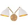 Thumbnail1 of Savoy House Meridian 17.5" Wide White & Natural Brass 2-Light Wall