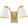 Savoy House Meridian 17.5" Wide White & Natural Brass 2-Light Wall