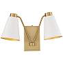 Thumbnail1 of Savoy House Meridian 17.5" Wide White & Natural Brass 2-Light Wall