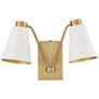 Thumbnail4 of Savoy House Meridian 17.5" Wide White & Natural Brass 2-Light Wall more views
